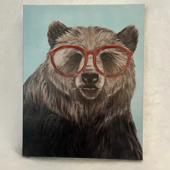 Bear with Glasses canvas painting - Picture 1 of 3